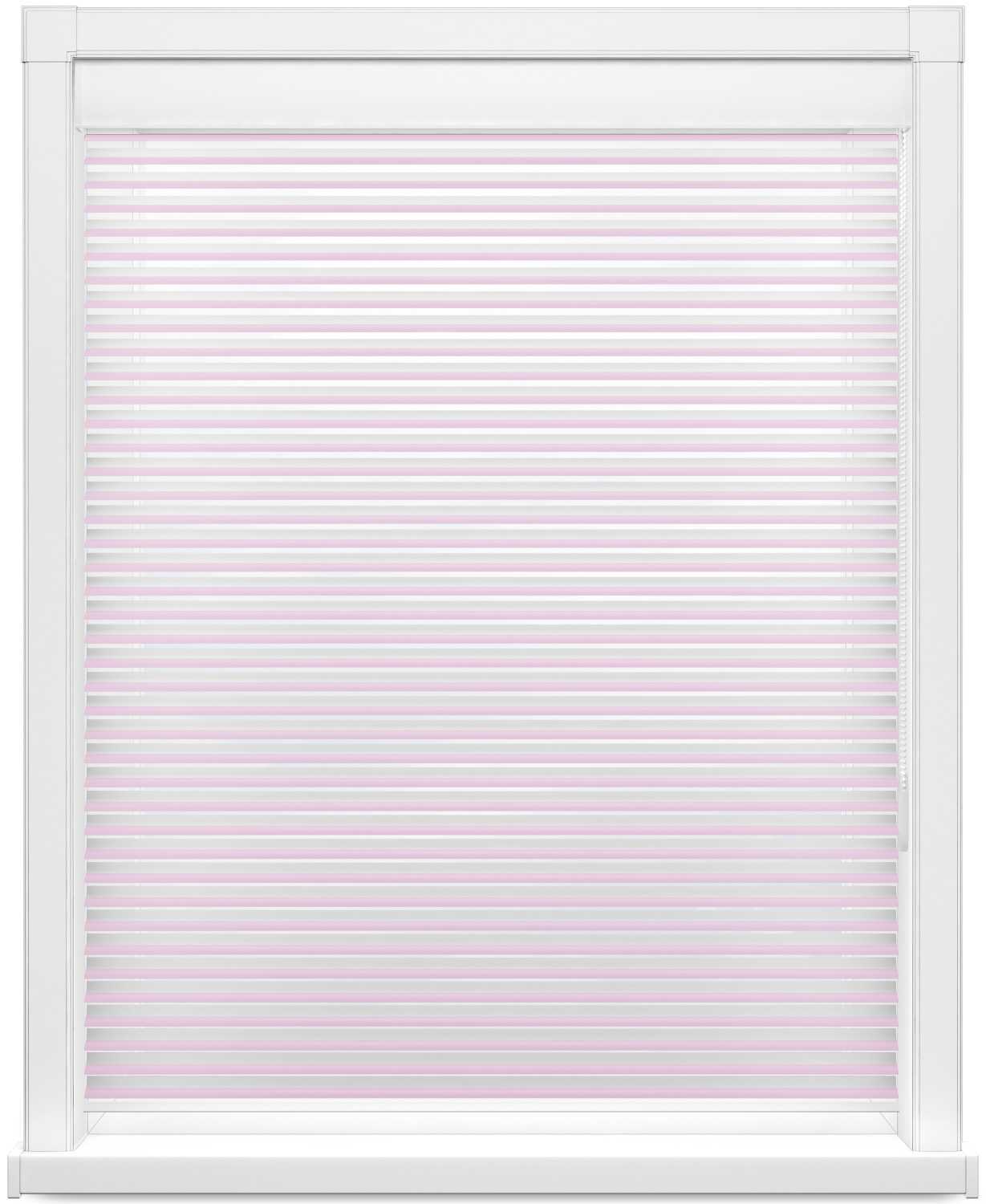 Рулонные шторы Мираж Дуэт 25 4081 розовый/белый
